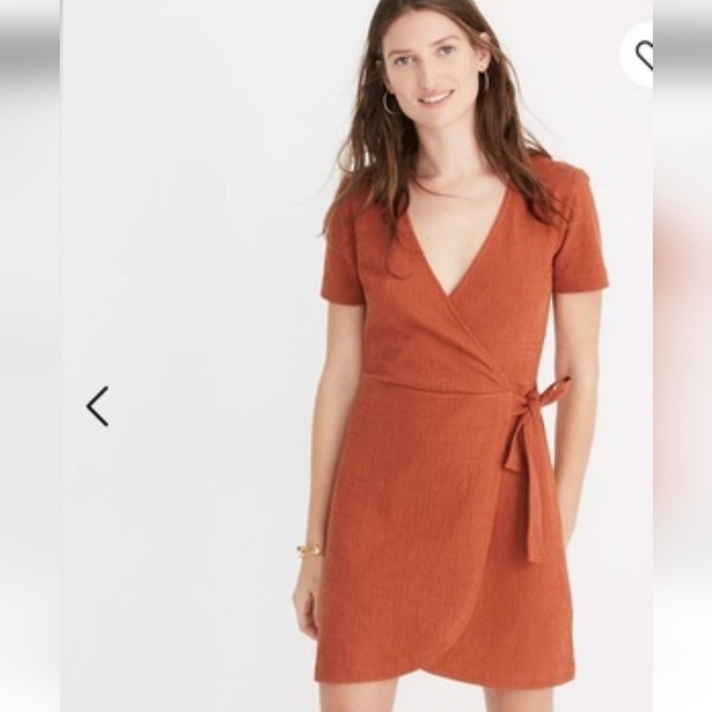 Madewell Rust Wrap Midi Dress